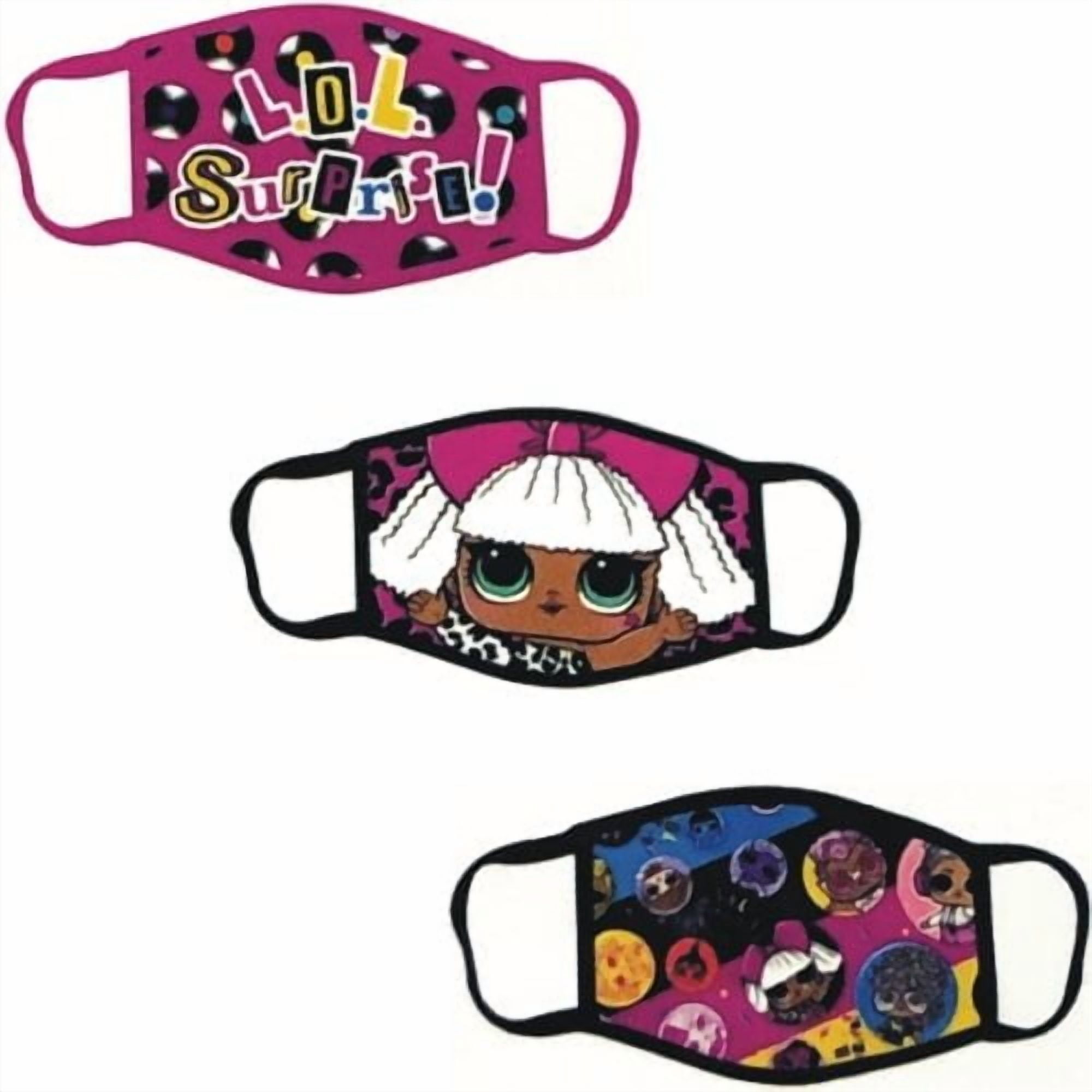 Bundle of 6 Packs - L.O.L Surprise! Remix Kids Fabric Face Masks with Ear Loops (3 Pack) 3-Layer Design