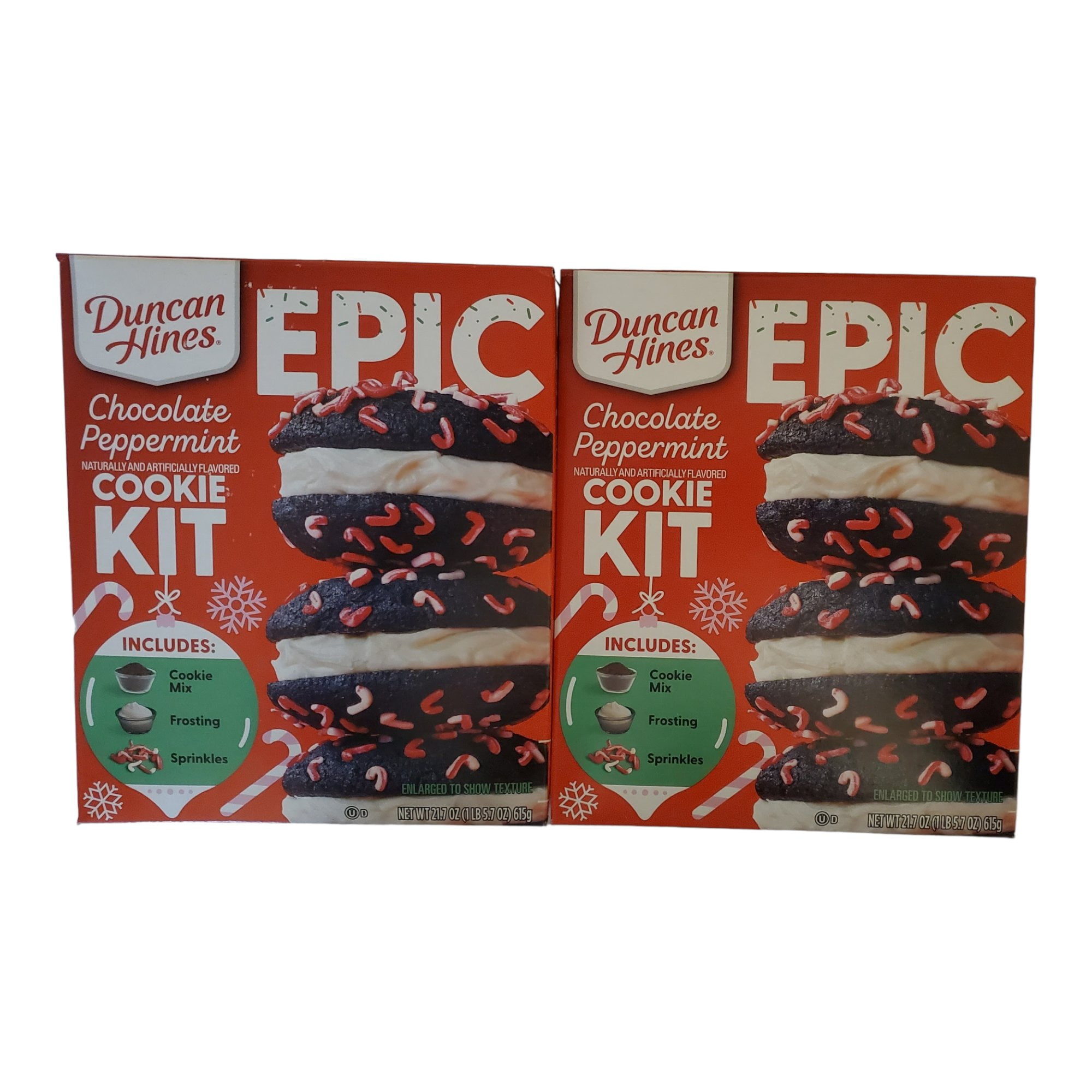 Duncan Hines EPIC Chocolate Peppermint Cookie Kit, 2 Pack Bundle