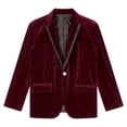 thumbnail image 3 of Sxiwei Kids Boys Sports Coat Classic Fit Lapel Collar Blazer Suit Jacket One Button Single Breasted Burgundy 12, 3 of 5
