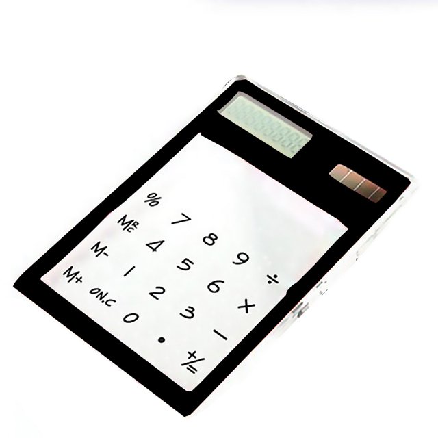 spellwife Multi Colors Transparent Touching Screen Energy Saving Solar 8 Bit Display Mini Calculator