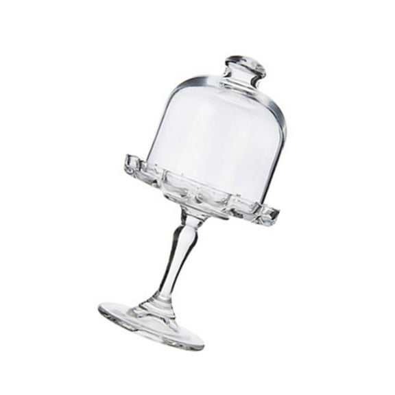 Clear Food Grade Glass Dessert Display Stand with Dome Cover for Showcasing Cakes Fruits and Appetizers Plate