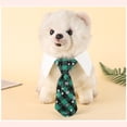 thumbnail image 2 of Pet Necktie with Collar Formal Dog Cat Necktie Adjustable Bowtie for Small Dogs Cats Puppy Kitten Wedding Party Holiday Costumes Green, 2 of 4