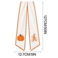 thumbnail image 6 of Clearance Gunhay Fall Pumpkin Monogram Wreath Sash, 50" Halloween Pumpkin Wreath Sash Fall Thanksgiving Bow Farmhouse Ribbon, Soft Cotton Feel Fabric Raised Embroidery Scalloped Trim Fall Seasonal, A, 6 of 6