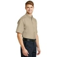 thumbnail image 4 of Cornerstone Adult Male Men Plain Short Sleeves Shirt Stone 4X-Large, 4 of 6