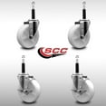 thumbnail image 2 of 5 Inch SS Nylon Wheel Swivel 3/4 Inch Expanding Stem Caster Set 2 Brakes SCC, 2 of 2