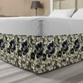 thumbnail image 1 of Floral Bed Skirt, Rose Petals and Butterflies Spring Field Moth Blooming Retro Garden Motif, Elastic Bedskirt Dust Ruffle Wrap Around for Bedding Decor, 4 Sizes, Cream Charcoal Grey, by Ambesonne, 1 of 2