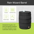 thumbnail image 2 of Good Ideas Rain Wizard 50 Gallon Plastic Rain Barrel Water Collector, Black, 2 of 11