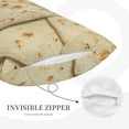 thumbnail image 3 of Gukieu Taco Tortillas Print Plush Pillow Cover, Hidden Zipper Pillow Protector without Pillow Core, Suitable for Bedroom, Office, Car Decoration-14"x20", 3 of 6