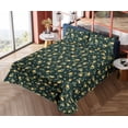 thumbnail image 4 of Ambesonne Citrus Fitted & Flat Sheet with Shams 4 Pcs Set, Lemon Pattern Tropical Art, Calking, Mustard Hunter Green, 4 of 5