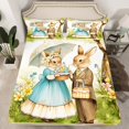thumbnail image 2 of Erosebridal Easter Rabbit Bed Sheets Set Queen Size,Floral Eggs Bed Sheets Queen,Kids Room Decorative,Reversible,Ultra Soft,4 Pieces, 2 of 7