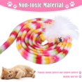 thumbnail image 3 of 6 Pieces Cat Wand Interactive Cat Wand Toys with Feather and Bell Safe Cat Catcher Teaser Stick Toy Colorful and Sounding Rainbow Leopard Wand Toys for Kittens Training Pets Exerciser, 3 of 7