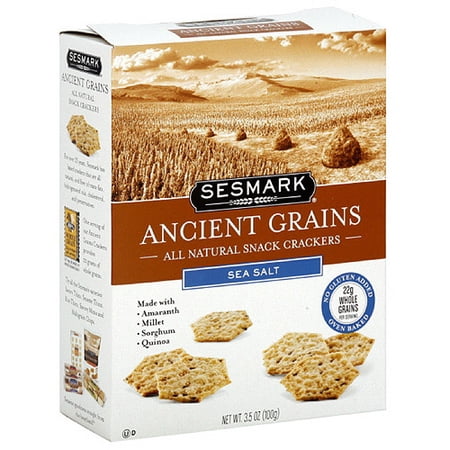 Sesmark Sea Salt Ancient Grains Crackers  3.5 oz (Pack of 6)