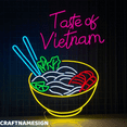 thumbnail image 3 of Craftnamesign Taste Of Vietnam Neon Sign, Beef Pho Wall Decor, Restaurant Wall Art, 3 of 5