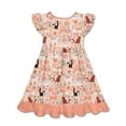 thumbnail image 3 of Millie Loves Lily Girls Coral Kitty 2-Pocket Dress, Big Girls,Size 10, 3 of 4
