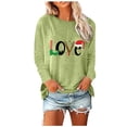thumbnail image 1 of Holiday Time T-Shirts Femmes Drôle Xmas Graphique Col Rond Chandails en Molleton Léger Chandail Tops Tunique Décontractée Manches Longues Blouse 02-Rose TTTG, 1 of 5