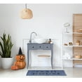 thumbnail image 3 of 24" 36" Simply Daisy Farmhouse Ticking Farmhouse Chenille Area Rug, Nautical Navy, 3 of 4
