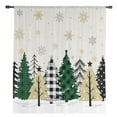 thumbnail image 2 of Christmas Tree Semi Sheer Curtains Drapes for Living Room,Bedroom,French Doors Window 63 Inches Long,Green Beige Black Xmas Tree Winter Snowflake Rod Pocket Chiffon Curtain Drapery Voile Drape Panel, 2 of 6