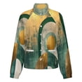 thumbnail image 5 of Jackets for Women Winter Coat Jackets Flannel Stand Collar Jacket(Sage Green And Gold Abstract Texture,Size:S-4XL), 5 of 7