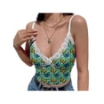 thumbnail image 1 of Yuemengxuan Women Lace Patchwork Camisole Sleeveless Deep V Neck Floral Butterfly Cami Tops, 1 of 8