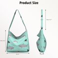 thumbnail image 4 of Funny Shark Canvas Tote Bag – Nautical Cute Cartoon Underwater Marine Life with Abstract Ocean and Tropical Sea Patterns, Foldable and Stylish, 4 of 5