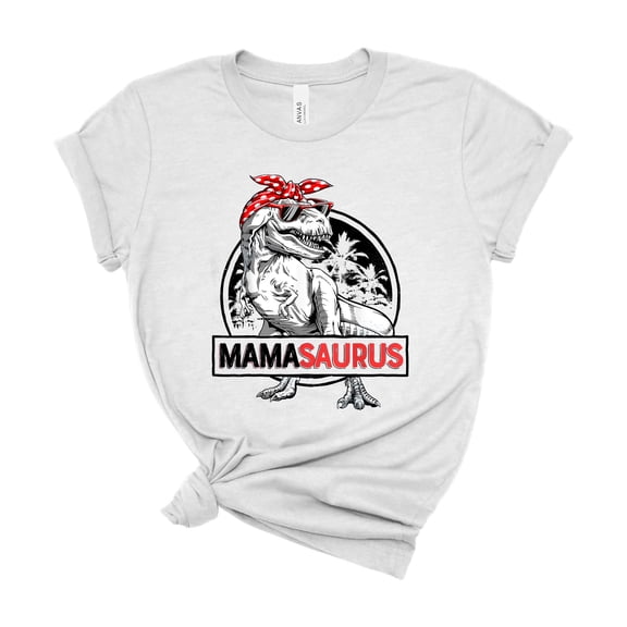 Bella Canvas Mamasaurus T Shirt Funny Dinosaur Family Mom Gift Tee
