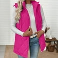 thumbnail image 4 of Xdegoge Women's Long Quilted Vest Zip Up Stand Collar Sleeveless Hooded Puffer Jackets with Pockets 2025 Winter Trendy Thermal Padded Jacket, 4 of 9