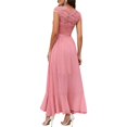 thumbnail image 4 of Gaecuw Wrap Dresses for Wedding Guest for Women V Neck Sleeveless Champagne Dresses Ankle Length Long Dresses Swing Party Dress Lace Prom Dresses Flowy Graduation Dresses Solid Semi Formal Dress, 4 of 6