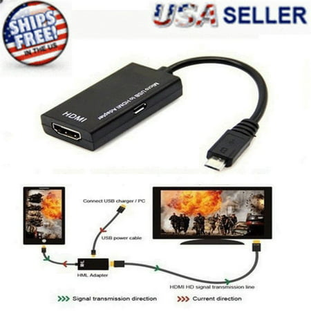 MHL Micro USB Male to HDMI Female Adapter for Android Smartphone and (Best Usb 3.0 To Hdmi Adapter)
