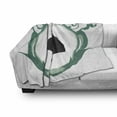 thumbnail image 3 of Chihuahua Soft Flannel Fleece Throw Blanket, Dog Portrait in Silhouette Style in Curly Frame, Cozy Plush for Indoor and Outdoor Use, 50" x 60", Grey Jade Green, by Ambesonne, 3 of 6