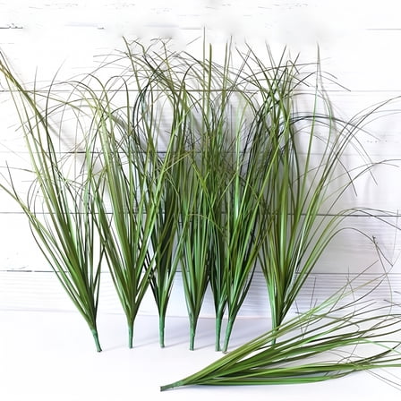 SELIVO 8PCS Grass Decor Artificial Grass Outdoor Artificial Tall Shrubs Wheat Grass Greenery Stems UV Resistant Grass Artificial for Outdoor Indoor Home Decor
