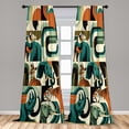 thumbnail image 3 of Ambesonne Animals Curtains 2 Panel Set, Urban Jungle Art Fox Tiger, Pair of - 28" x 95", Dark Orange Teal Beige, 3 of 4