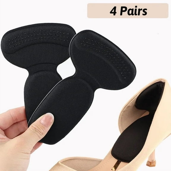 4 Pairs Heel Grips Liner Cushions Inserts for Loose Shoes, Heel Pads Snugs for Shoe Too Big Men Women, Filler Improved Shoe Fit and Comfort, Stop Heel Slip and Blister