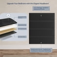 thumbnail image 2 of BELLEZE Upholstered Black Headboard Panels for Wall Fits a Twin, Double, Queen, King Bed Frame, 38" x 11.5" - Configuration of 8 Individual Panels, 2 of 7