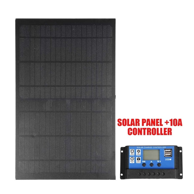 300W Solar Panel Dual USB Protable Outdoor Waterproof Solar Cells Solar Power Battery Charger for Phone RV Car Camping ,Easy to Install