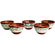 Cactus Canyon Ceramics Spanish Terracotta 5-Piece Breakfast Bowl Set (European Size), White
