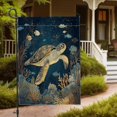thumbnail image 3 of Vintage Aesthetic Sea Turtle Garden Flag 12x18 Inch Double Sided Burlap Outdoor Ocean Sealife Small House Lawn Decor, 3 of 6