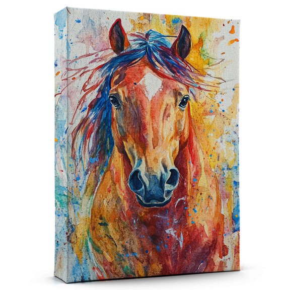 Horse Red Roan Canvas Wall Art Animal Decor, Horse Red Roan Canvas Prints Wild Animal Artwork for Living Room Bedroom Office 190HD651