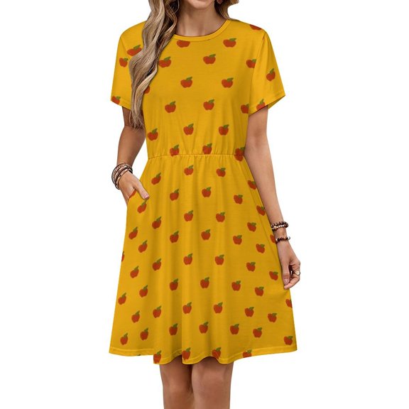 Mrs Fox's Women's Dress Short Sleeve Summer Sundress Summer Women Clothes