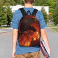 thumbnail image 4 of Lukts Fiery Dragons Castle Attack Pattern 15 Inch Student Backpack, Waterproof Laptop Backpack with Adjustable Shoulder Straps, Lightweight Travel, Campus Backpack, Unisex, 4 of 6