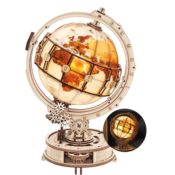 Puzzle de madera 3D ROKR Luminous Globe con soporte, 180 piezas, para adultos