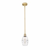 616-1S-BB-G557-6CL Innovations Lighting Vaz - 1 Light Stem Hung Mini Pendant In Industrial Style-7.63 Inches Tall and 5.88 Inches Wide-Brushed Brass