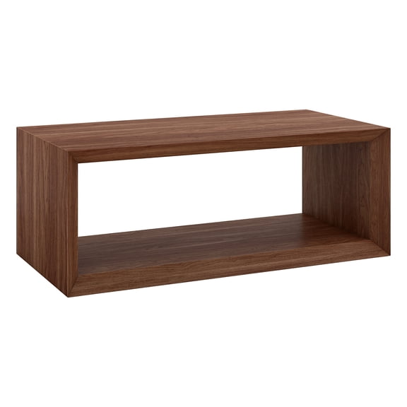 Osmond 48" Wide Rectangular Coffee Table in Satin Walnut