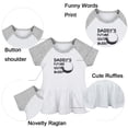 thumbnail image 2 of Daddy's Future Golfing Buddy Funny Dresses For Baby, Newborn Babies Skirts, Infant Princess Dress, 0-24M Kids Graphic Clothes (Gray Raglan Dresses, 0-6 Months), 2 of 5