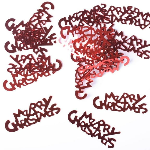 Christmas Table Confetti Decoration Merry Christmas Letters Sequins DIY Accessories Red