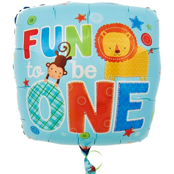 17" Fun at One Boy Foil Balloon