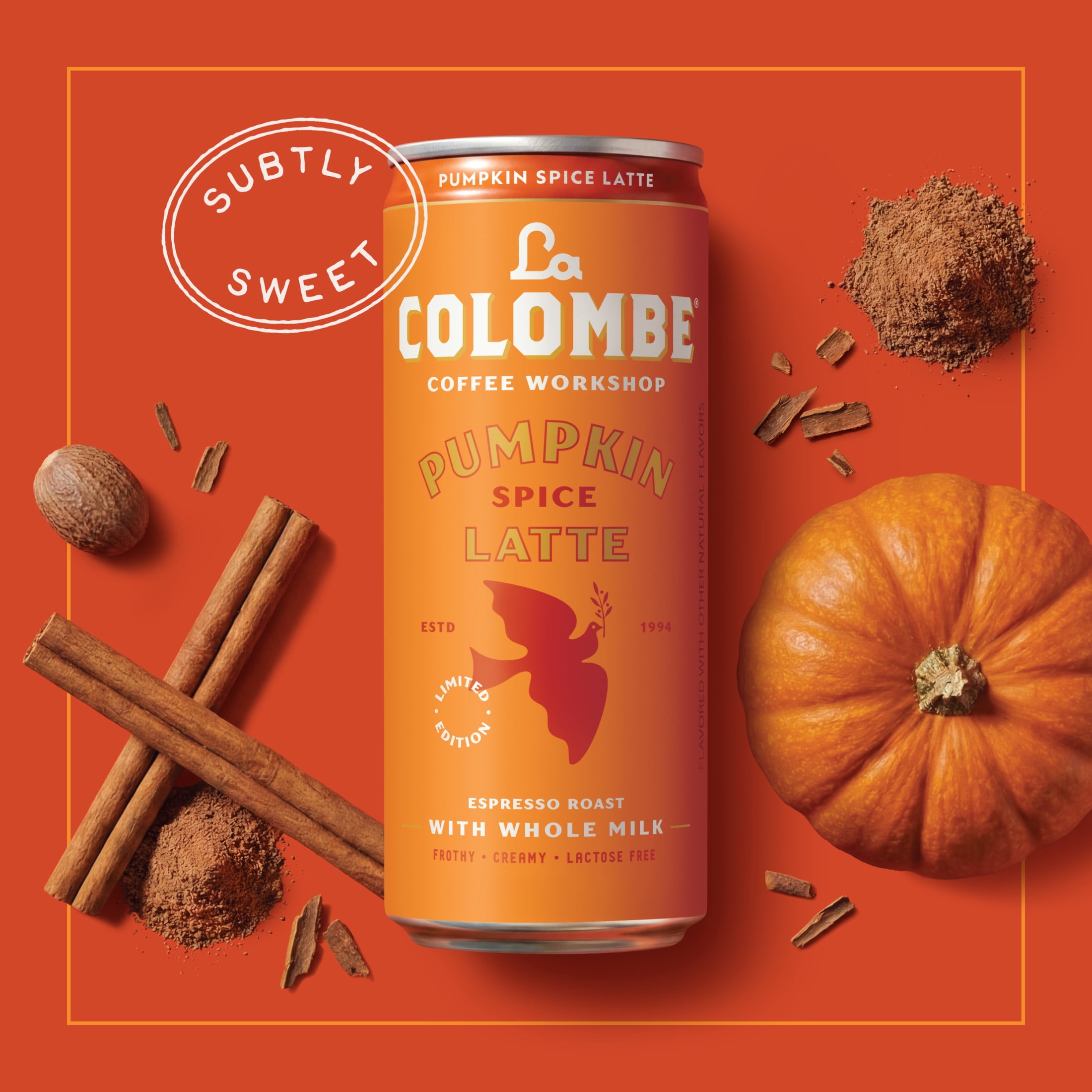 (4 pack) La Colombe Pumpkin Spice Latte Cold Brew Coffee, 11 fl oz Can