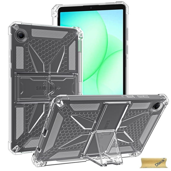 Dteck for Samsung Galaxy Tab A11 Plus Case (2025), Clear Slim Protective Cover with Kickstand