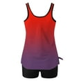 thumbnail image 5 of Hduncf Tankini Swimsuits for Women Fashion Printed Two Piece Tummy Control Bathing Suits Blouson Swim Tank Top with Shorts Red M, 5 of 5