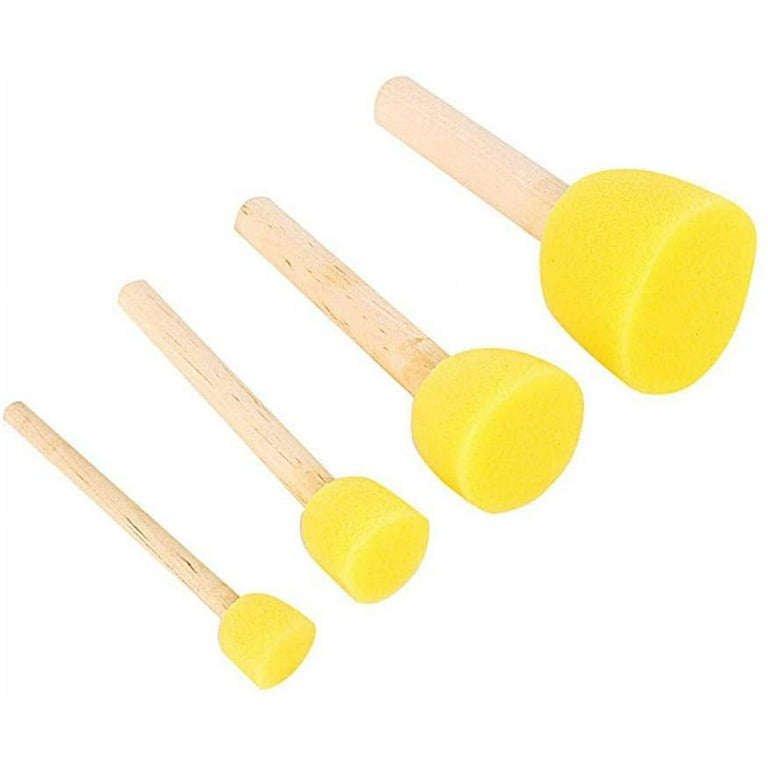 Stencil Sponge Dabber Wooden Handle Foam Brush Furniture Art Crafts 20 Pcs  Set