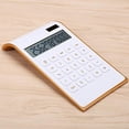 thumbnail image 2 of Calculadora electrónica de oficina/hogar, diseño elegante y delgado, doble alimentación, energía solar, 10 dígitos, LCD inclinada, blanco (Slim2), 2 of 3
